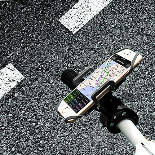 Versatile Bike Phone Mount with 360-Degree Rotation – Secure Smartphone Holder for Bicycles, Motorcycles, and Baby Carriages – Compatible with i Phone, Sony, Samsung – Durable Rubber Strap Design for Effortless Navigation and Calls – Lightweight and Easy Installation for Enhanced Riding Experience – Sleek Black Finish for Any Style