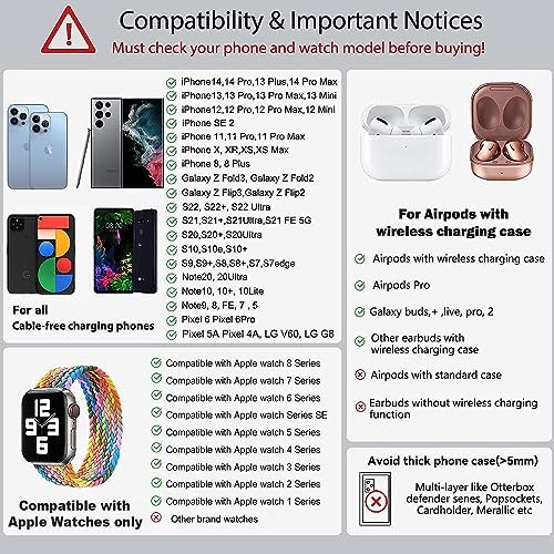 Elevate Your Charging Setup with the Yi JYi 3-in-1 Wireless Charging Station – Fast Charge Your Apple Watch, Air Pods Pro, and i Phone 16/15/14/13/12/11 Pro Max/Samsung Galaxy S23/S22/S21 in a Sleek, Space-Saving Dock Featuring Built-in Digital Clock for Effortless Organization and Modern Style – Perfect for Tech Enthusiasts Seeking Efficiency and Elegance