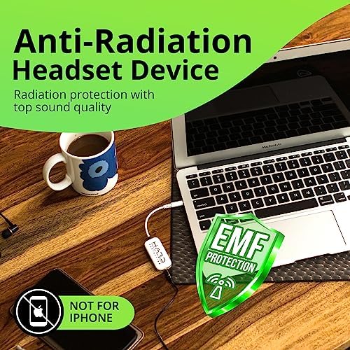 Elevate Your Audio Experience with the Shield Your Body EMF Blocker Headset – Advanced Radiation Protection for 5 G Devices, Enhanced Sound Quality, and Air Tube Technology for Health-Conscious Listeners, Compatible with Standard 3.5 mm Headphones – Lightweight, Durable, and Ideal for Everyday Use