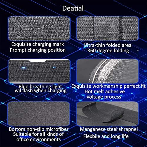 Innovative Qi-Certified Wireless Charging Mouse Pad – 15 W Fast Charger for i Phone & Samsung – Elevate Your Workspace with Non-Slip Design & Enhanced Device Compatibility – Essential Desk Accessory for Seamless Charging & Precision Tracking