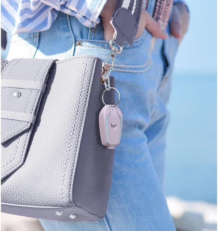 Compact Emergency Keychain Charger for i Phone – Sleek Black and Pink Portable Power Bank with Lightning Connection for Quick Charging – Ultimate Backup Power Solution for On-the-Go Lifestyle