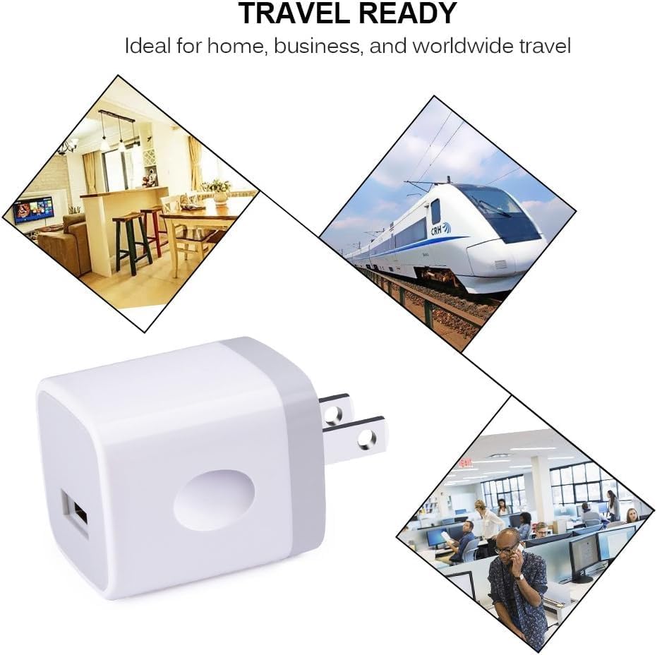 Ultimate USB Wall Charger Set – 3-Pack Power Adapter for Fast Charging – Compact Cube Design for i Phone, Galaxy, LG, Moto, and Android Devices – Reliable 1 A/5 V Output for Home & Travel – Enhanced Durability & Universal Compatibility