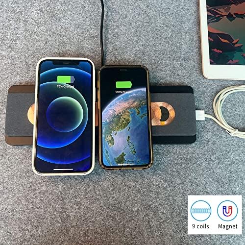 9-Coil Aluminum Alloy Fast Wireless Charger Pad (X9-Suede) – Premium Quality, Enhanced Efficiency for Qi-Compatible Devices