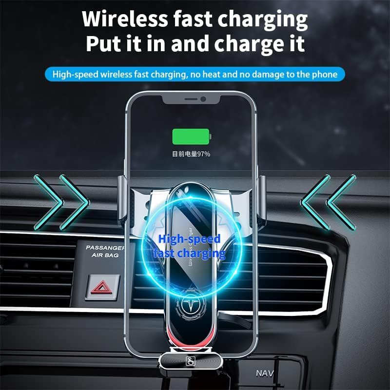 Experience Seamless Power on the Road with the SUPERLIT 15 W Qi Fast Wireless Car Charger – Auto-Clamping Air Vent Phone Mount for i Phone, Samsung, and More – Universal Compatibility and Enhanced Charging Efficiency for Ultimate Convenience
