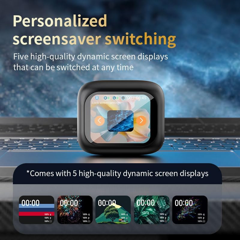 Revolutionary Touch Screen Wireless Earbuds with Bluetooth 5.4 – Unrivaled 60-Hour Battery Life, Cutting-Edge ENC Noise Cancellation & Rich Deep Bass for Superior Audio Excellence (Black) – Perfect for Active Lifestyles and Audiophiles