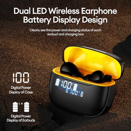 Next-Generation Bluetooth 5.3 Wireless Earbuds with 60-Hour Playback – Premium Active Noise Cancelling and Dual ENC Microphones for Superior Call Clarity – High-Performance 13 mm Drivers for Immersive Sound Experience – Sleek Black Aesthetic for Modern Lifestyle and Versatile Use