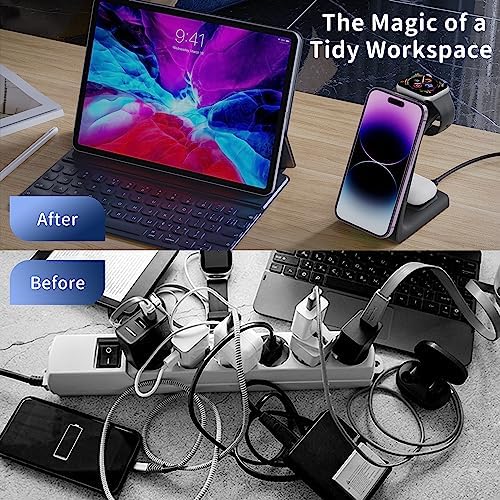 Revolutionary 3-in-1 Magnetic Wireless Charging Station: Fast, Sleek Dock for i Phone 16/15/14/13 Series, Apple Watch, and Air Pods Pro with Wall Charger – Ultimate Compatibility & Space-Saving Design for Modern Apple Users