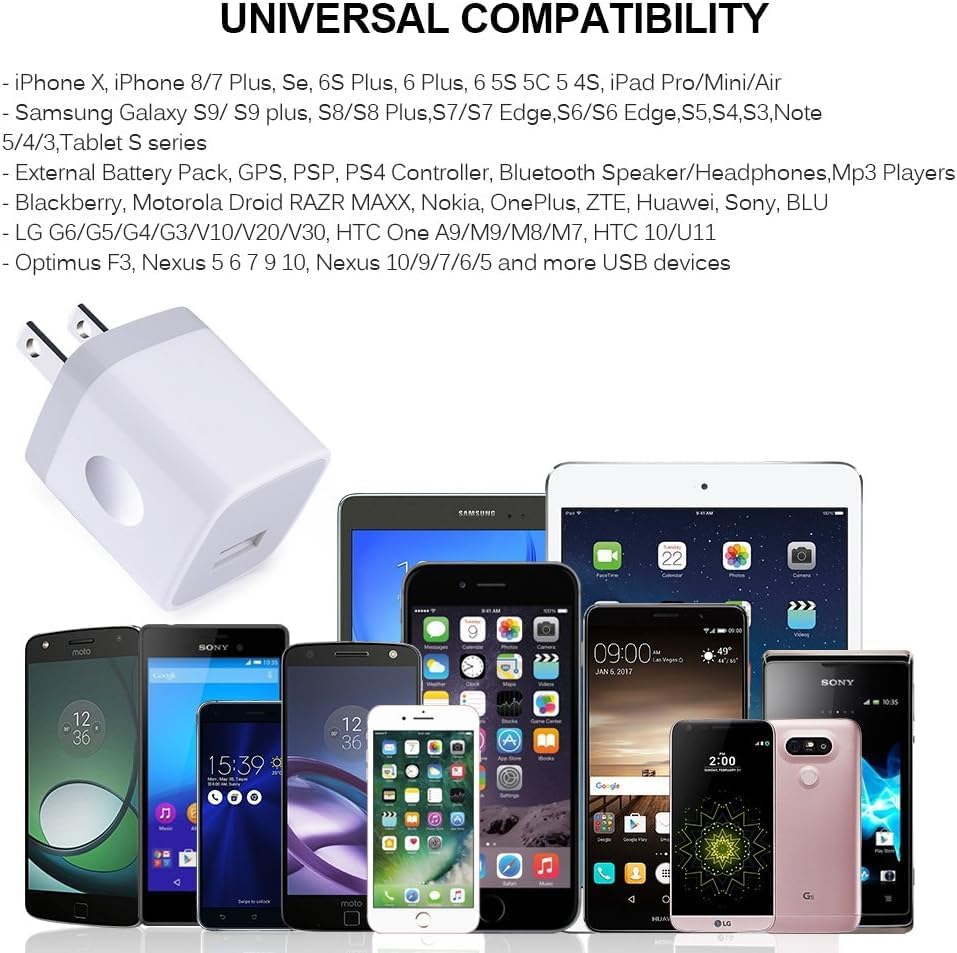 Ultimate USB Wall Charger Set – 3-Pack Power Adapter for Fast Charging – Compact Cube Design for i Phone, Galaxy, LG, Moto, and Android Devices – Reliable 1 A/5 V Output for Home & Travel – Enhanced Durability & Universal Compatibility