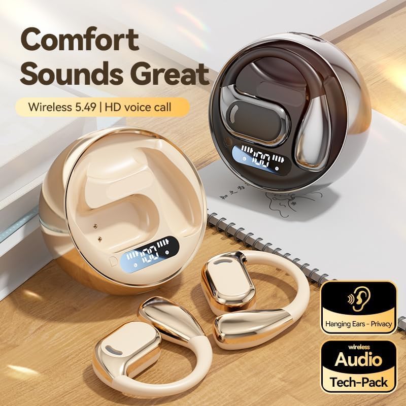 AI-Powered Translation Earbuds: 3-in-1 Real-Time Language Converter with Premium Stereo Sound, Seamlessly Compatible with i OS & Android – Effortless Global Communication in 144 Languages, Lightweight Noise-Cancellation Design for Ultimate All-Day Comfort (Ivory)
