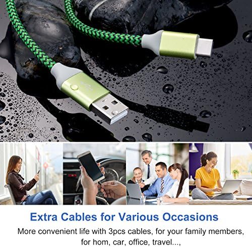 10 ft USB C Fast Charging Cable 3-Pack – Durable Nylon Braided Type C Charger for Android & i Phone 16/15 Pro Max, Samsung Galaxy S25/S24/S23 – Enhanced Performance, Versatile Compatibility & Rapid Data Transfer