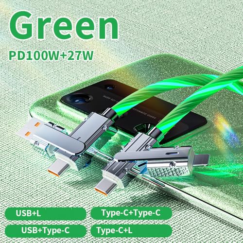 AYI 6-in-1 Universal Multi-Port Charger: Fast PD Charging Cable with USB A/Type C, Lighted Current Indicator, and Enhanced Device Compatibility for Smartphones, Laptops, and Tablets – Compact, Durable, and Travel-Friendly Solution