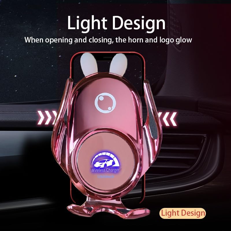 Sleek Red Demon Wireless Car Charger Mount for Women – 15 W Fast Charging Auto Clamping Phone Holder for i Phone & Samsung – Stylish Vehicle Accessory with Effortless Installation & Enhanced Compatibility