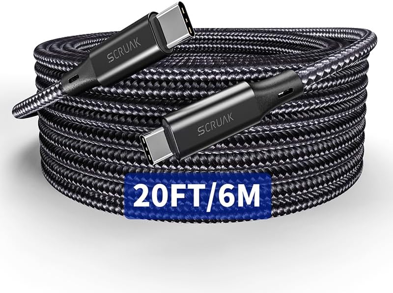 16-Foot Extra Long USB C to C Charger Cable for i Phone 16/15 Series – Fast Charging Nylon Braided Cord for i Pad Pro/Air/Mini 6 – Ultimate Flexibility and Durability for Seamless Device Use