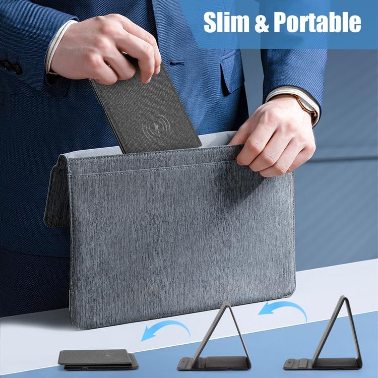 Compact Foldable Wireless Phone Charger with 15 W Fast Charging – Ultimate Portable Phone Holder for i Phone 15/14/13/12 Pro/XS/8 Plus & Samsung Galaxy S23/S22/S21/Note 20 – Effortless Charging on the Go with Enhanced Compatibility and Modern Design