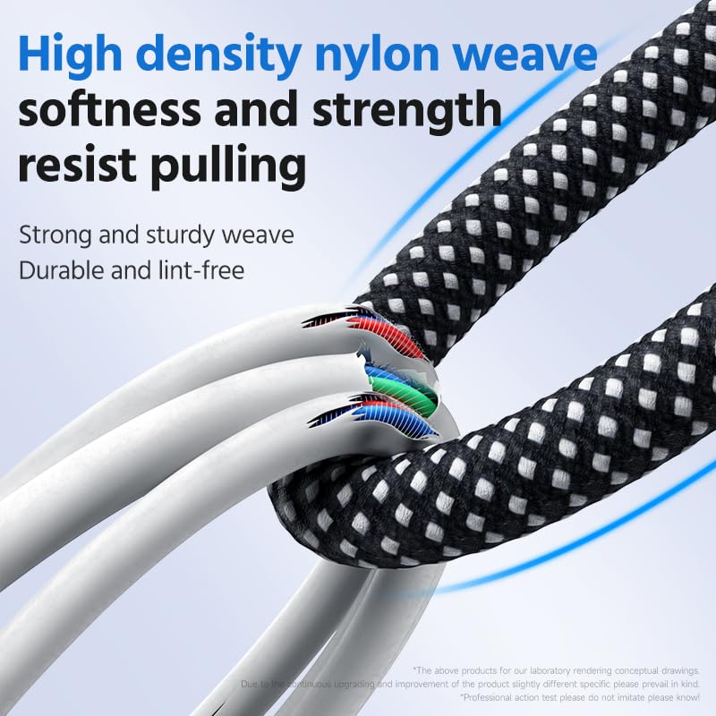 Ultra-Fast 100 W USB C to USB C Charging Cable – 5 ft Durable Braided Cord with LED Display for Real-Time Power Monitoring, Perfectly Compatible with i Phone 15/16 Pro Plus Max, i Pads, and Laptops – Unmatched Speed and Reliability for All Your Devices