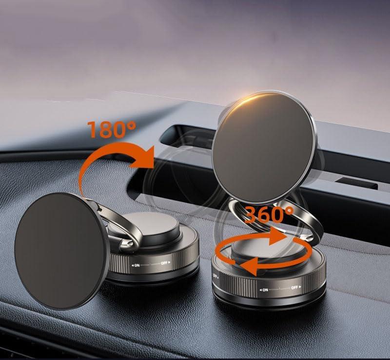 Vacuum Magnetic Suction Phone Holder,Doubled Sided Universal Cellphone Holder Stand for Car/Home/Smooth Surface/Mirror/Glass Foldable and Retractable Vacuum Magnetic Suction Phone Mount Bracket (B) – Enhanced Compatibility and Speed