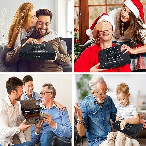 Gifts for Men Women Husband Son Boyfriend Him Nightstand Organizer Wood Phone Docking Station Birthday Gifts (Walnut) – Enhanced Compatibility and Speed