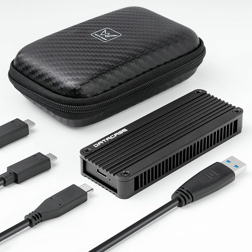 High-Speed Aluminum M.2 NVME SATA SSD Enclosure Adapter – Enhance Your Data Transfer with USB 3.2 Gen 2 (10 Gbps) Technology for M-Key and B+M Key Drives – Portable SSD Case with Carry Bag for Ultimate Convenience and Compatibility Across 2230, 2242, 2260, and 2280 Sizes