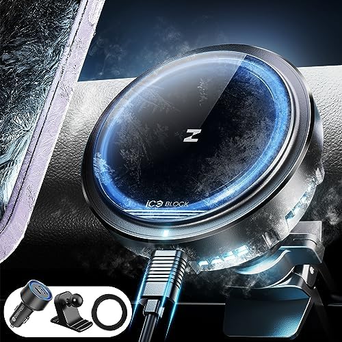 Revolutionary ICEBLOCK 15 W Magnetic Wireless Car Charger Mount for i Phone 13 Pro Max – Mag-Safe Compatible, Hands-Free Convenience, Rapid Charging, and Adjustable Viewing Angles for Ultimate Driving Experience