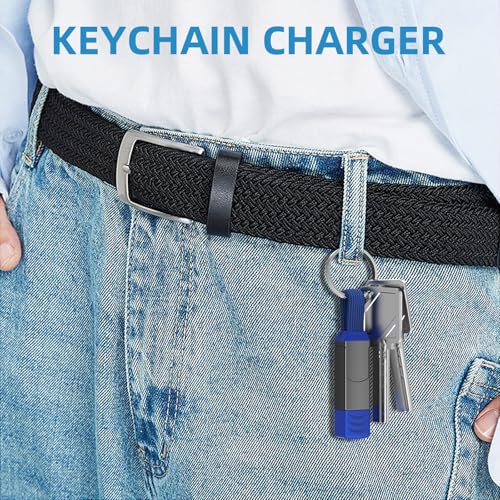 Multi Keychain Charging Cable Travel Portable Charger Cable Magnetic 4 in 1 USB C Cable Compatible with IP 15/15 Pro/ 15 Plus/ 15 Pro Max/MacBook/Galaxy (Lava Black) – Enhanced Compatibility and Speed