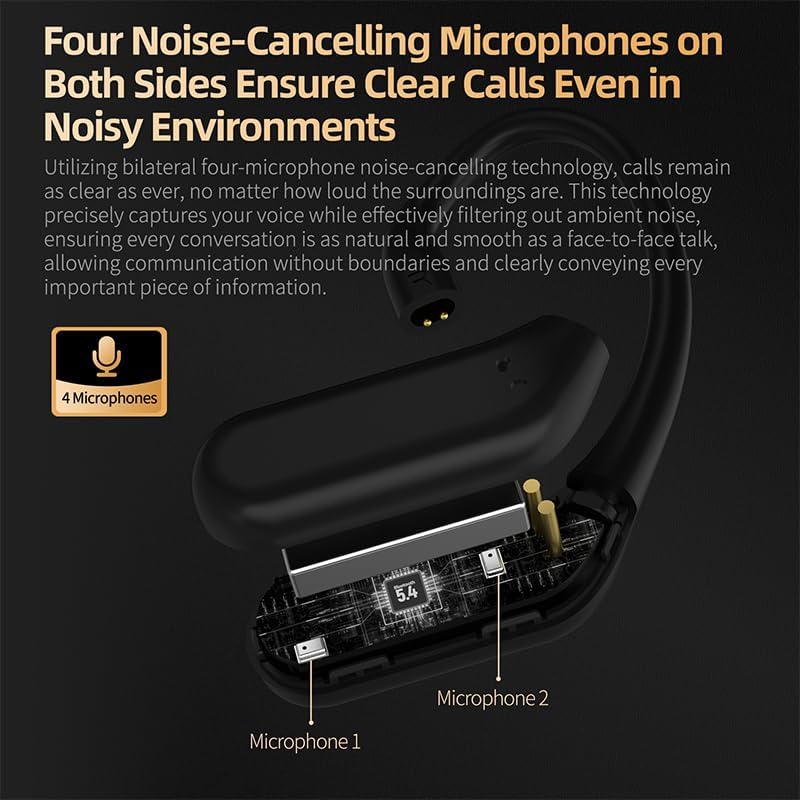 KZ AN01 True Wireless Earbuds with Bluetooth 5.4 – Cutting-Edge Active Noise Cancellation & Ergonomic Earhook Design for Fitness Lovers – High-Resolution LDAC Audio Quality for Ultimate Sound Clarity – Long-Lasting Battery Life for Continuous Enjoyment – Ideal for Gym, Travel, and Daily Use