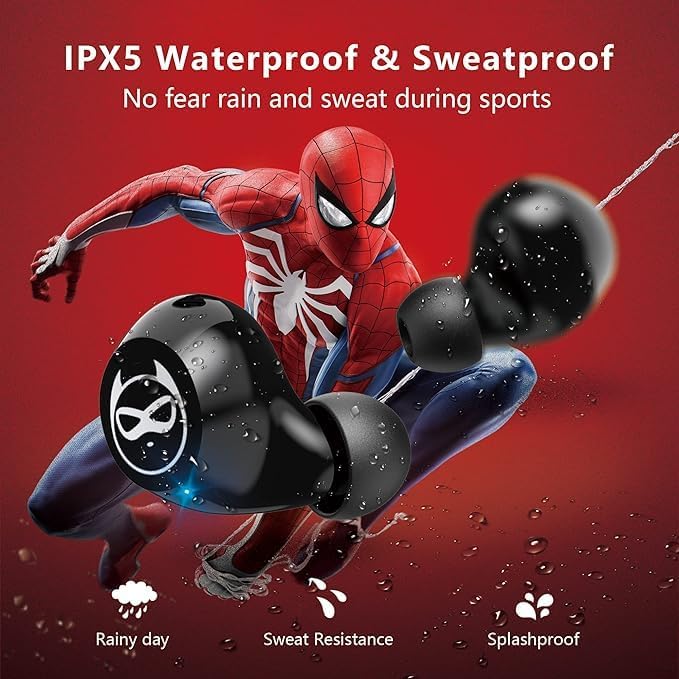 Compact Bluetooth 5.0 Earbuds for Small Ears | Touch-Control Noise-Cancelling Headphones with Unique Cartoon Charging Case | Lightweight Design for Comfort | Immersive Stereo Sound Perfect for Music & Calls | Ideal for Active Lifestyles