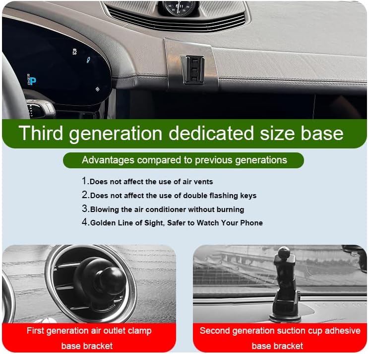 Car Phone Holder for Porsche Taycan Auto Accessories [Only for 2020-2025 Taycan] [Auto Lock Hands Free Cell Phone Mount Car fits for iPhone & All Smartphones] – Enhanced Compatibility and Speed