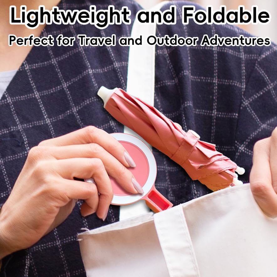 Portable Black Magnetic Phone Umbrella with Adjustable 360° Shade, Foldable Sun Protection & Built-in Ring Holder – i Phone 12-16 Compatible and More Devices, Magnetic Sticker for Quick Setup and Enhanced Functionality