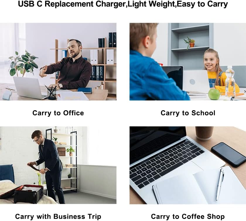 Versatile 45 W USB-C Chromebook Charger for Seamless Compatibility with HP, Lenovo, Acer, Dell, and Asus Models – Fast Charging, 10.9 ft Cable, Universal Power Adapter for Optimal Performance and Reliability