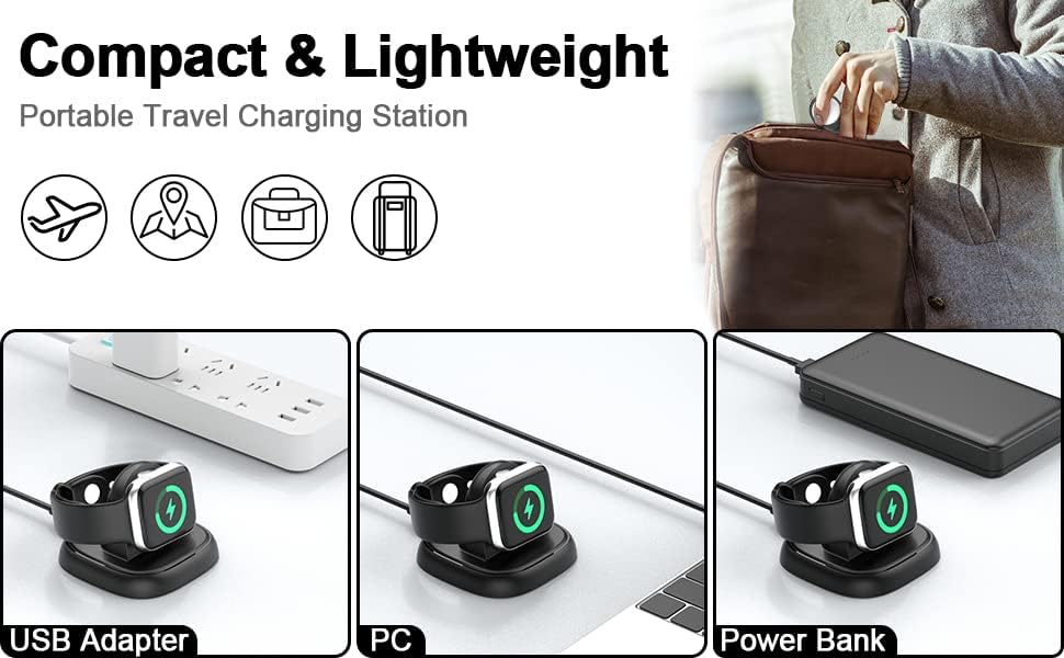 Lamshaw Smart Watch Charger Dock for AGPTEK LW11 – Sleek Desk Holder with Fast Charging Capability for 1.3-Inch Smartwatches – Durable, Portable Design Ensures Easy Access and Organization at Home or Office