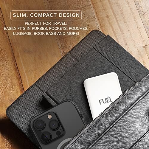 Fuel 5000 m Ah Magnetic Wireless Power Bank for i Phone – Ultra-Fast Charging with USB-C Port, Mag Safe Compatible – Sleek & Portable Battery Pack for i Phone 16 Pro Max, 15 Pro Max, 14 Pro, 13 Pro – Effortless Magnetic Alignment & Enhanced Durability