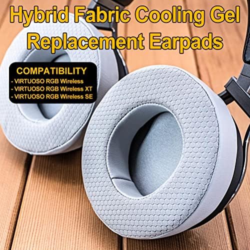 Upgrade Your Audio Experience with Virtuoso XT Cooling Gel Earpads – Premium Replacement for Virtuoso RGB Wireless SE Headset, Enhanced Comfort with Hybrid Fabric & Thick Cooling Gel (Black) – Perfect Fit, Easy Installation, Unmatched Breathability and Support