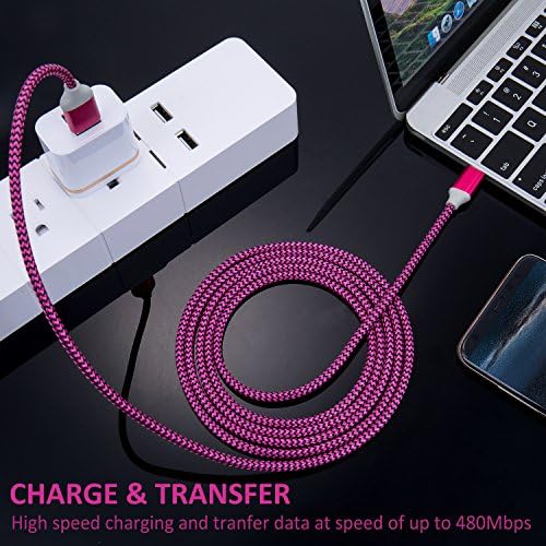 10 ft USB C Fast Charging Cable 3-Pack – Durable Nylon Braided Type C Charger for Android & i Phone 16/15 Pro Max, Samsung Galaxy S25/S24/S23 – Enhanced Performance, Versatile Compatibility & Rapid Data Transfer