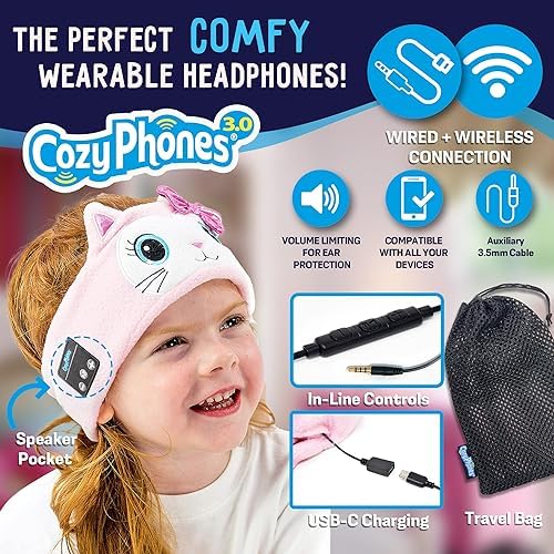 Charming Panda-Themed Bluetooth Headphones for Toddlers – Safe Volume Control Wireless Earphones with Versatile 3.5 mm Connectivity – Perfect Travel Accessory for Kids – Lightweight Comfort for All-Day Enjoyment