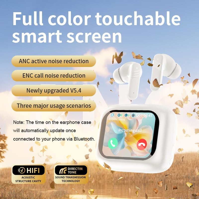 Premium Bluetooth Wireless Earbuds with Touch Control – IPX5 Waterproof for Enhanced Durability – Noise Isolation & 360° Surround Sound for Ultimate Listening Experience – Ideal for Fitness & Everyday Use (White)