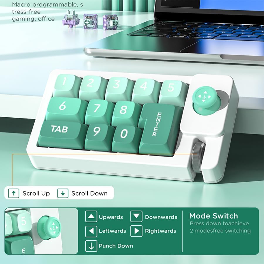 Compact Wired Mechanical Gaming Keyboard with Joystick – Hot-Swappable Keys, RGB Backlit Design for Office & Gaming, Enhanced Control & Customization by JOMAA – Perfect Blend of Performance and Style