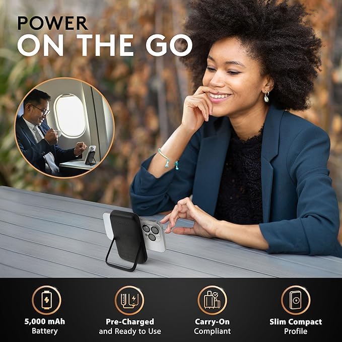 DURACELL 5,000 m Ah Mobile Power Bank – Ultra-Fast Charging for i Phone, i Pad, Samsung, and Android Devices | TSA Compliant for Travel Convenience | Mag-Safe Compatible | Compact & Lightweight Portable Charger for On-the-Go Power Solutions