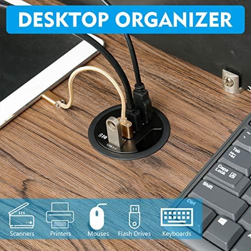 Streamline Your Workspace with the WDX Desk-Fit 4 Port USB 3.0 Hub – Compact 3.14″ Diameter Design with 5 Gbps Data Transfer, 3.5 mm Audio Mic Jack, and BC 1.2 USB Charger for i Phone & Smartphones – Ultimate Connectivity Solution for Professionals and Tech Enthusiasts