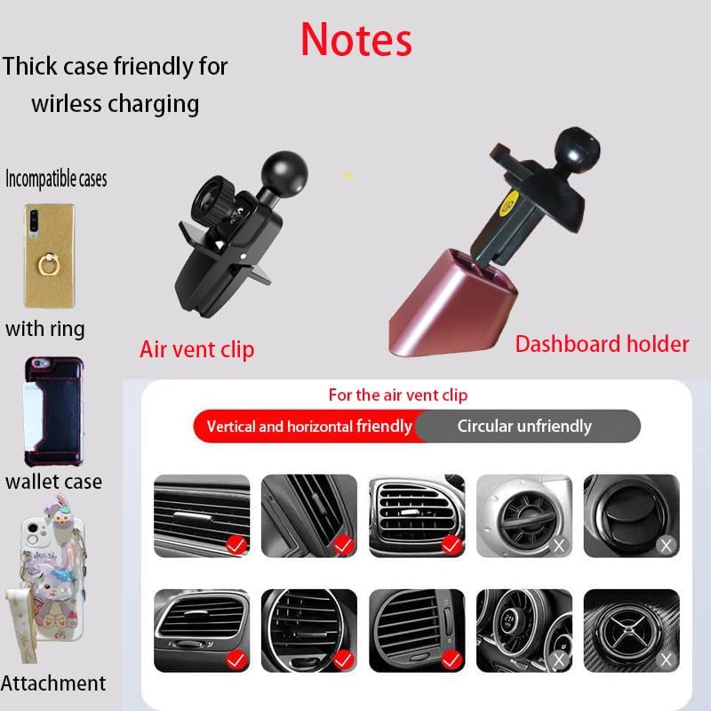 Chic Red Demon Wireless Car Charger Mount with Auto Clamping and Built-in Battery – Fast Charging for i Phone 14/13/12/11/X/SE & Samsung S22/S21/S20/Note Series – Stylish Dashboard and Vent Holder for Effortless Navigation and Convenience