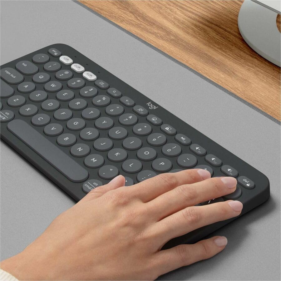 Logitech Pebble Keys 2 K380 s: Versatile Multi-Device Bluetooth Wireless Keyboard with Customizable Shortcuts, Slim & Portable Design for Ultimate Productivity Across Windows, mac OS, i Pad OS, Android, and Chrome OS – Tonal Graphite Finish for Style and Comfort