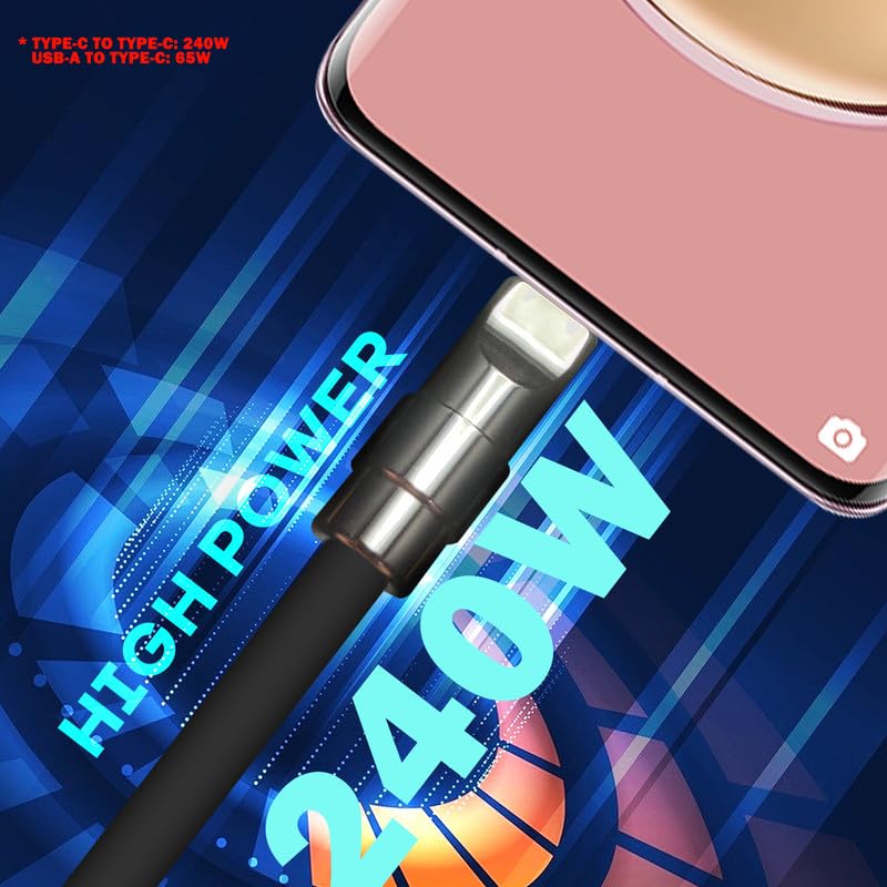 Revolutionary 8.5 FT Samurai Edition USB-C Cable – Ultra-Durable Black Chubby Design for 240 W Fast Charging, Perfectly Compatible with i Phone 16/15, i Pad, Mac Book & Galaxy Series, Stylish Silicone Build for Everyday Reliability and Optimal Performance
