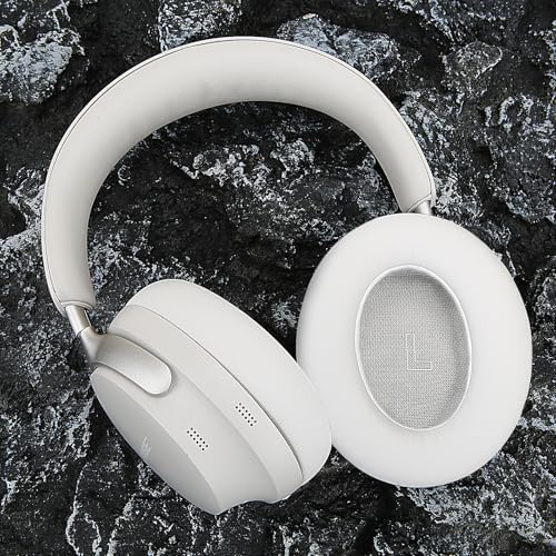 Transform Your Bose QC Ultra Wireless Headphones with Luxurious Protein Leather Earpads – Advanced Noise Isolation Foam for Unmatched Comfort and Immersive Sound (White Smoke) – Ideal Replacement Cushions for Superior Audio Enjoyment