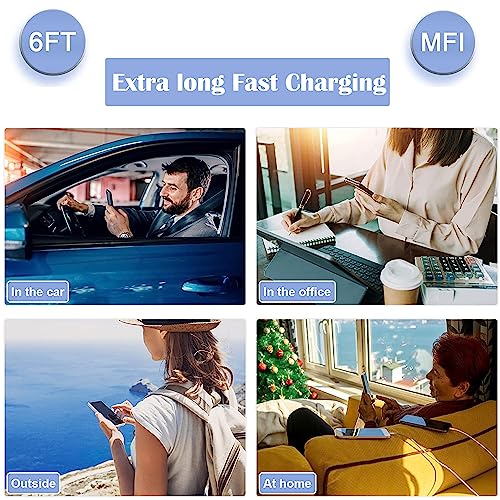 Enhanced Speed and Versatility: Dual-Pack Fast Charging i Phone Charger with 6 FT USB-C to Lightning Cable – Compatible with i Phone 14 Pro Max, 14 Plus, 13 Pro, 12 Mini, 11, XS, XR, X & i Pad – Efficient Power Delivery for Home and Travel