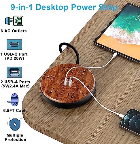 TOPREK Ultra-Slim 5-Outlet Power Strip with USB-C and USB-A Ports – 5 FT Flat Extension Cord Surge Protector for Efficient Charging in Home, Office, and Travel – Compact Design for Enhanced Portability and Safety
