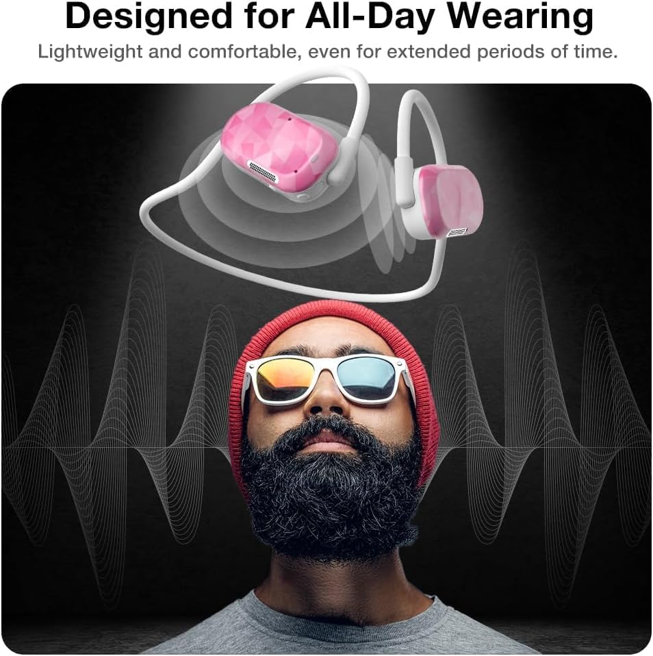 Purity Air Open Ear Headphones – Advanced True Air Conduction Wireless Bluetooth Earbuds with Dual Mic for Clear Calls – Ergonomic, Sweat-Resistant Design for Active Lifestyles – Compatible with i Phone & Android – Ultimate Comfort and Audio Awareness