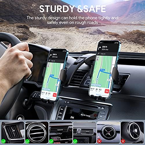 Effortless Wireless Car Charger with 15 W Qi Fast Charging – Auto-Clamping Air Vent Phone Holder for Ultimate Compatibility with i Phone 14/13/12 Series & Samsung Galaxy S23/S22/S21/S20 Plus – Ideal for Hands-Free Navigation and Rapid Charging