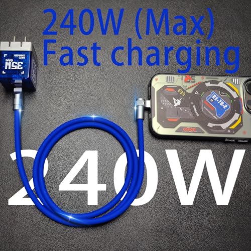 Transform Your Charging Routine with Chubbycable Flex Elbow Pro – 90-Degree USB-C Cable for Lightning-Fast 240 W Power Delivery, Durable Ultra-Thick Silicone Build, Perfect for Convenient Access in Tight Spaces, Ideal for Mobile Phones, Tablets, and Gaming Enthusiasts