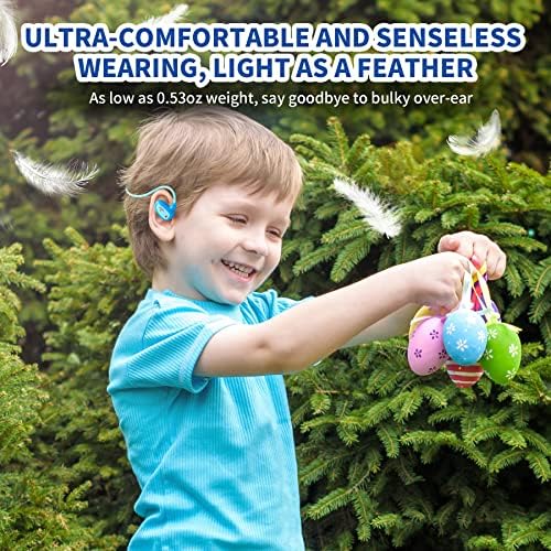 Safe and Comfortable Open Ear Bluetooth Headphones for Kids – Lightweight Wireless Earbuds with Built-in Mic, Navy Blue – Ideal for Learning, Play, and Enhanced Device Compatibility