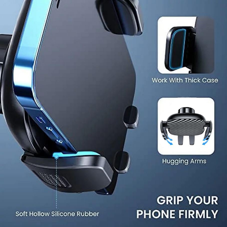 Universal Car Phone Mount: Hands-Free Adjustable Holder for Safe Driving – Secure Air Vent Smartphone Stand for i Phone & Android – 360-Degree Rotation for Optimal Viewing and Easy Access – Durable Lightweight Design for All Vehicles