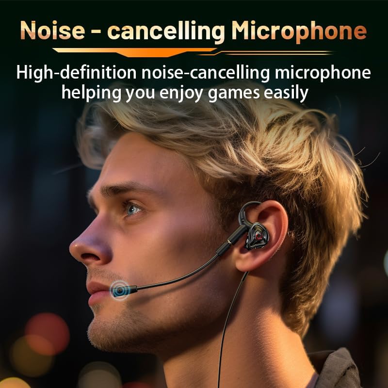 Elevate Your Gaming Experience with Dual Driver Wired Earbuds – Noise-Cancelling Type C Headphones with Built-In Mic for Crystal Clear Audio – Perfect for Mobile, Tablet, and Laptop Gaming – Immerse Yourself in Superior Sound Quality and Stay Connected During Intense Sessions